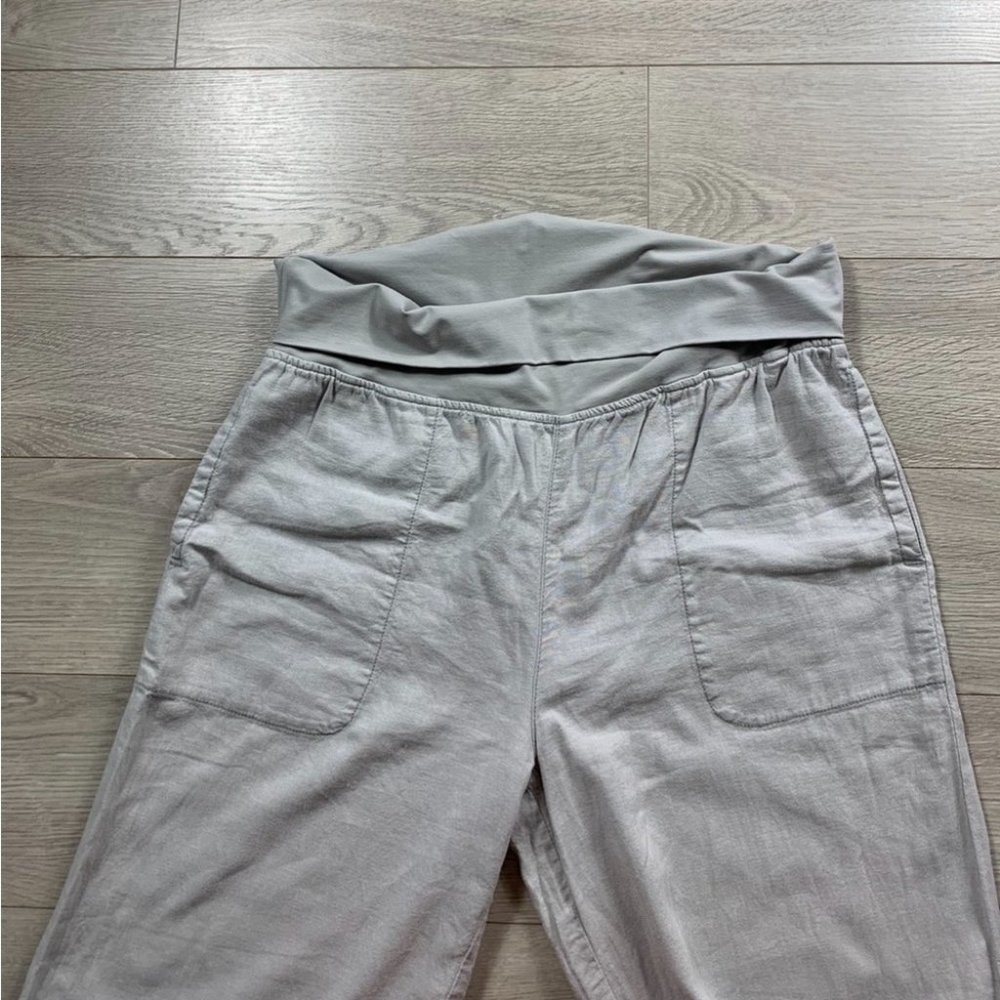 Anthropologie Hei Hei Grey Linen Wide Leg Pants - Picture 4 of 11